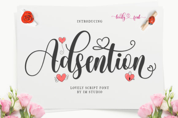 Adsention: A Romantic Script Font for Creative Makers